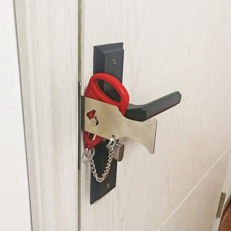 Bærbar dørlås erstatter addalock kompatibel til rejselås, skolelåsningslås også for sikkerhed hjemme lejlighed livi