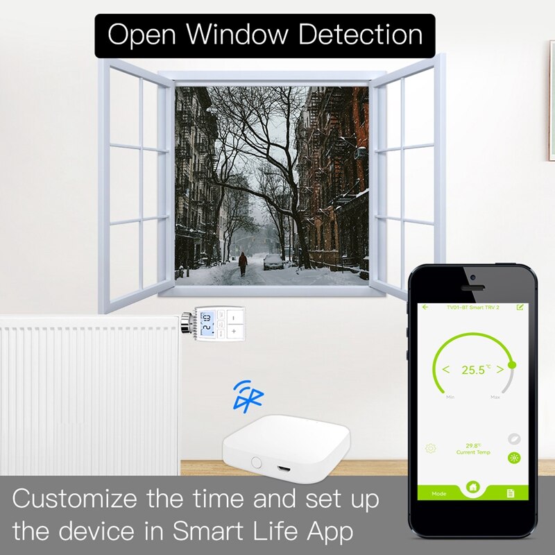Tuya Bluetooth Thermostaat Radiator Valve Actuator Smart Temperatuur Controller Sigmesh Heater Trv Voice Control