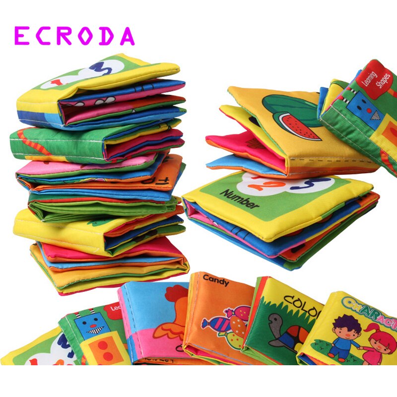 Ecroda 12 Stijl Activiteit Boek Engels Taal Stof Doek Baby Boeken Leren Onderwijs Speelgoed 0 ~ 12 Maanden Juguetes Bebe