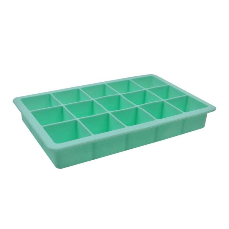 15 Grids Silicone Ice Cube Maker Form For Ice Candy Cake Pudding Chocolate Molds Easy-Release Square Shape Ice Cube Trays Molds