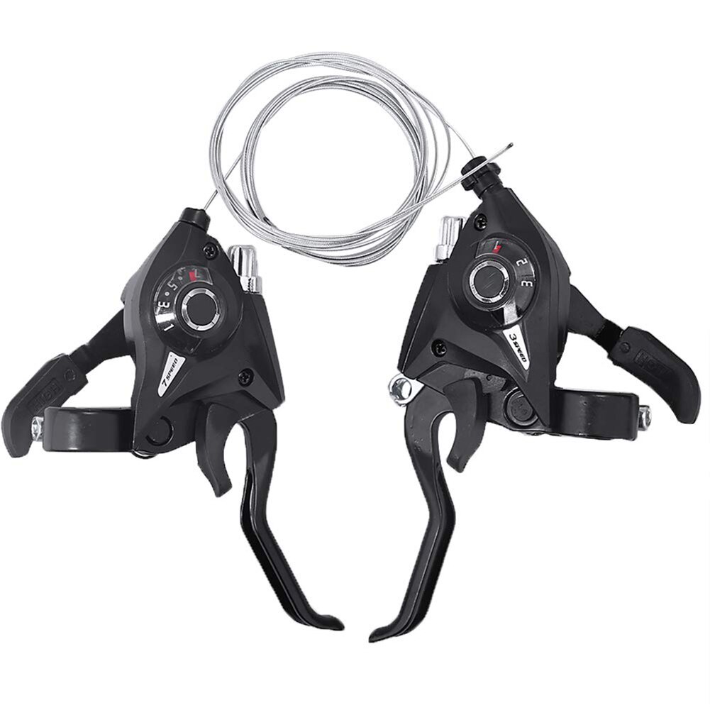 1Pair 21 Speed Bicycle Shifter Brake Conjoined Derailleurs Mountain Road Bike Cycling Disc Handle Shifter Levers For MTB