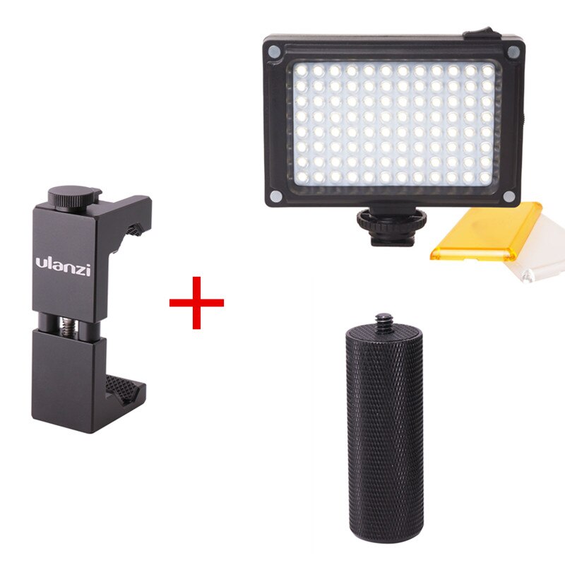 Ulanzi Smartphone Tripod Mount Aluminum Metal Universal Smart Phone Tripod Adapter Handle Grip Holder for iPhone Android: With Rig and Light