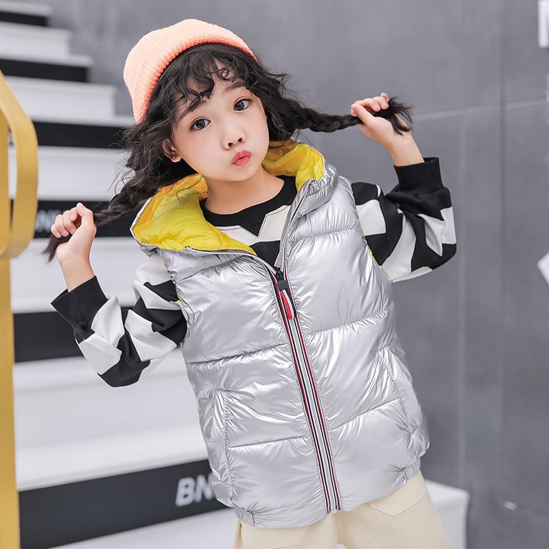 Mädchen Weste Art Weste freundlicher mit kapuze Oberbekleidung Winter Mäntel freundlicher Kleidung Warme Baumwolle Baby Jungen Für ändern 3-10 jahre alt