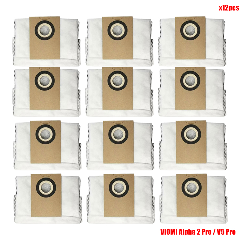 Pièces de rechange pour aspirateur robot Viomi Alpha 2 Pro / V5 Pro, brosse à rouleau, sac à poussière, vadrouille, chiffons, brosse latérale, filtre Hepa