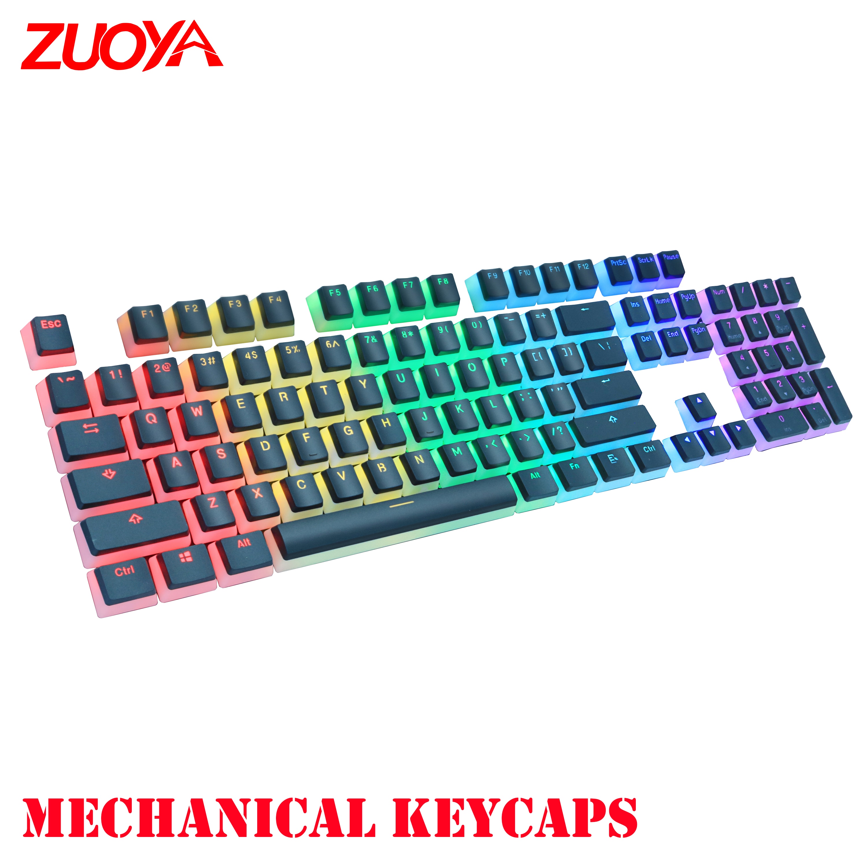 ZUOYA PBT Keycaps Double Shot Pudding Keycap Set with Key Puller for DIY Cherry MX Mechanical Keyboard