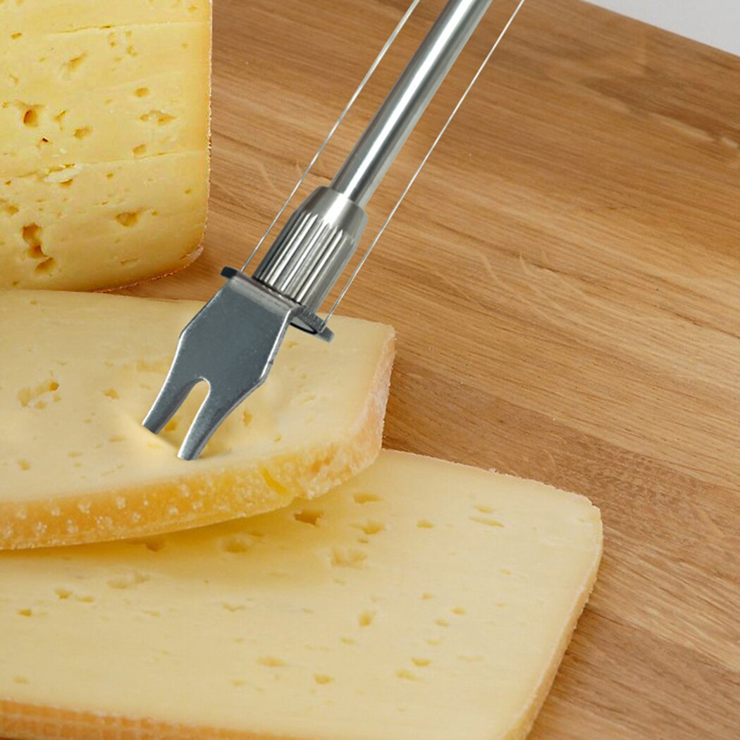 Rvs Dubbele Draad Kaasschaaf Verstelbare Boter Draad Cutter Kaas Snijden Draad Keuken Tools & Gadgets Effen Kleur