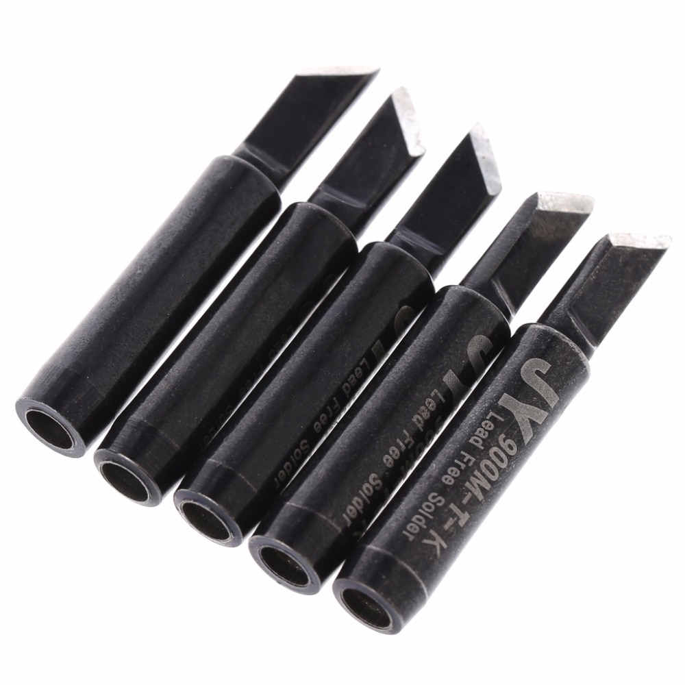 6 patrones 5 uds 900M-T cobre reemplazo estilo biselado soldadura de hierro punta de soldadura sin plomo para Hakko 936/Saike 936 852d + 909D