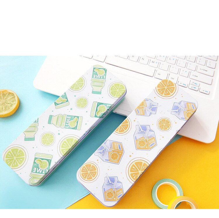 AAGU Fresh Fruit Watermelon Pencil Case Office Supplies Pencil Pouch for Girls Large Capacity Pencil Bag Metal Stationery Case