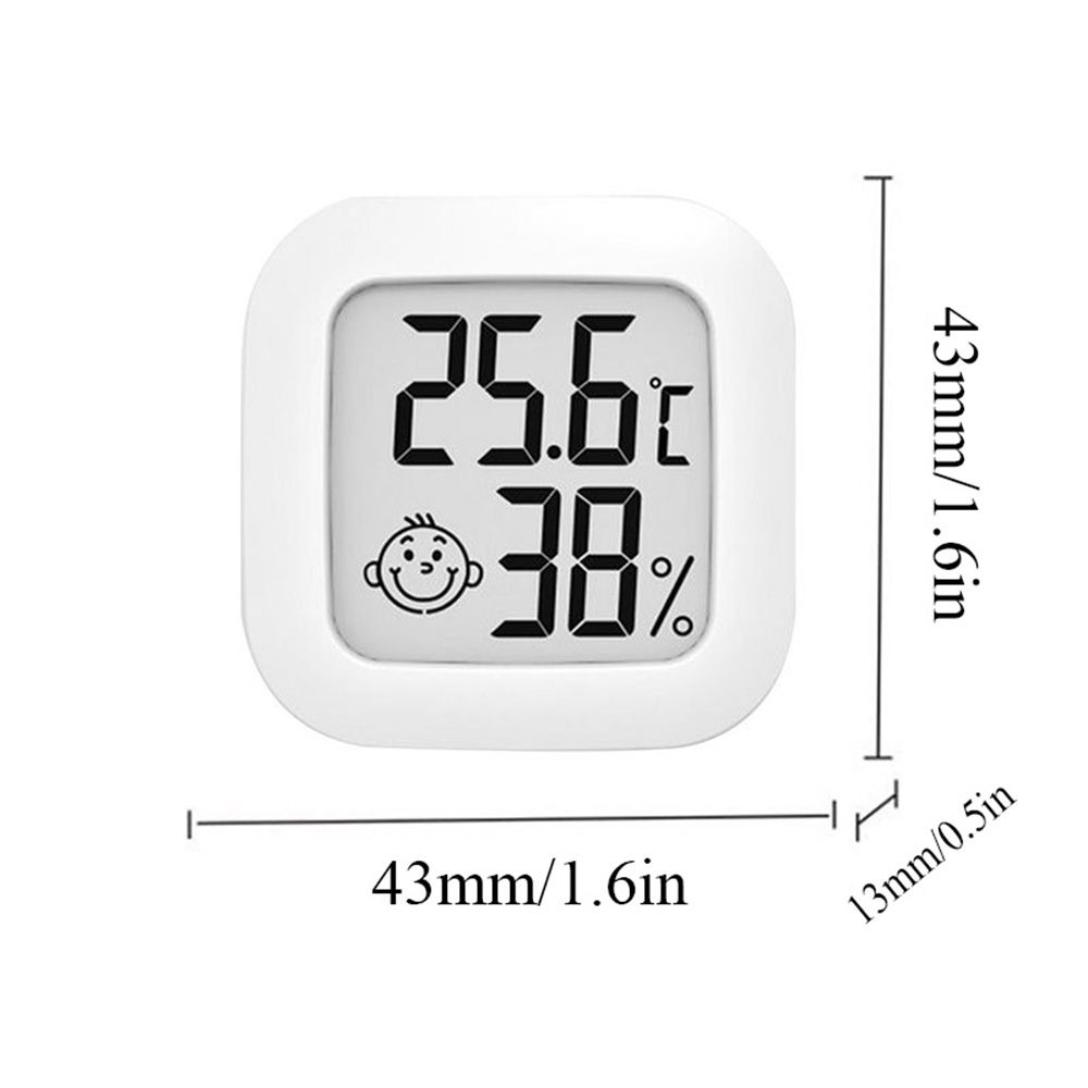 Mini Digital Thermometer Cute Smiley Hygrometer LED Temperature Humidity Meter Indoor Weather Measurement Device for Home