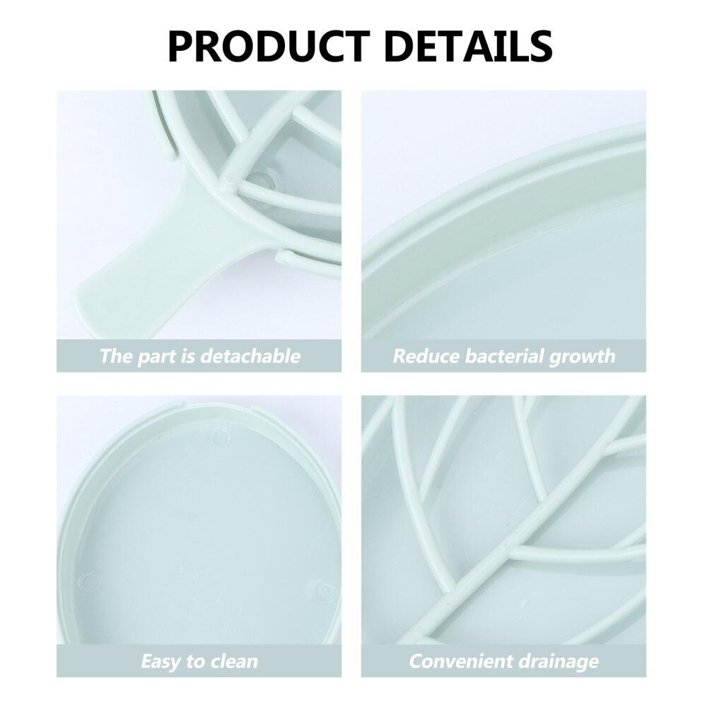 Zeepbakje in bladvorm met afvoer, zeephouder voor douche, badkamer, keuken)