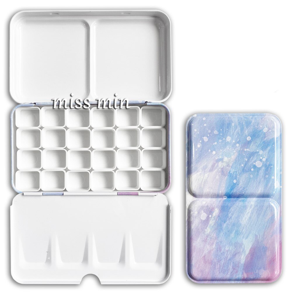 Portable Watercolor Paint Metal Empty Box Palette With 24 Grids Watercolor Paint Storage Tools Painting Art Supplies: Color 16 as picture