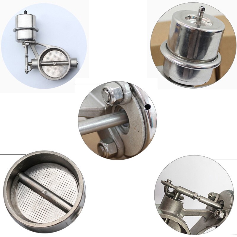 Stainless Steel Exhaust Control cutout Valve Set With Vacuum Actuator Closed Style