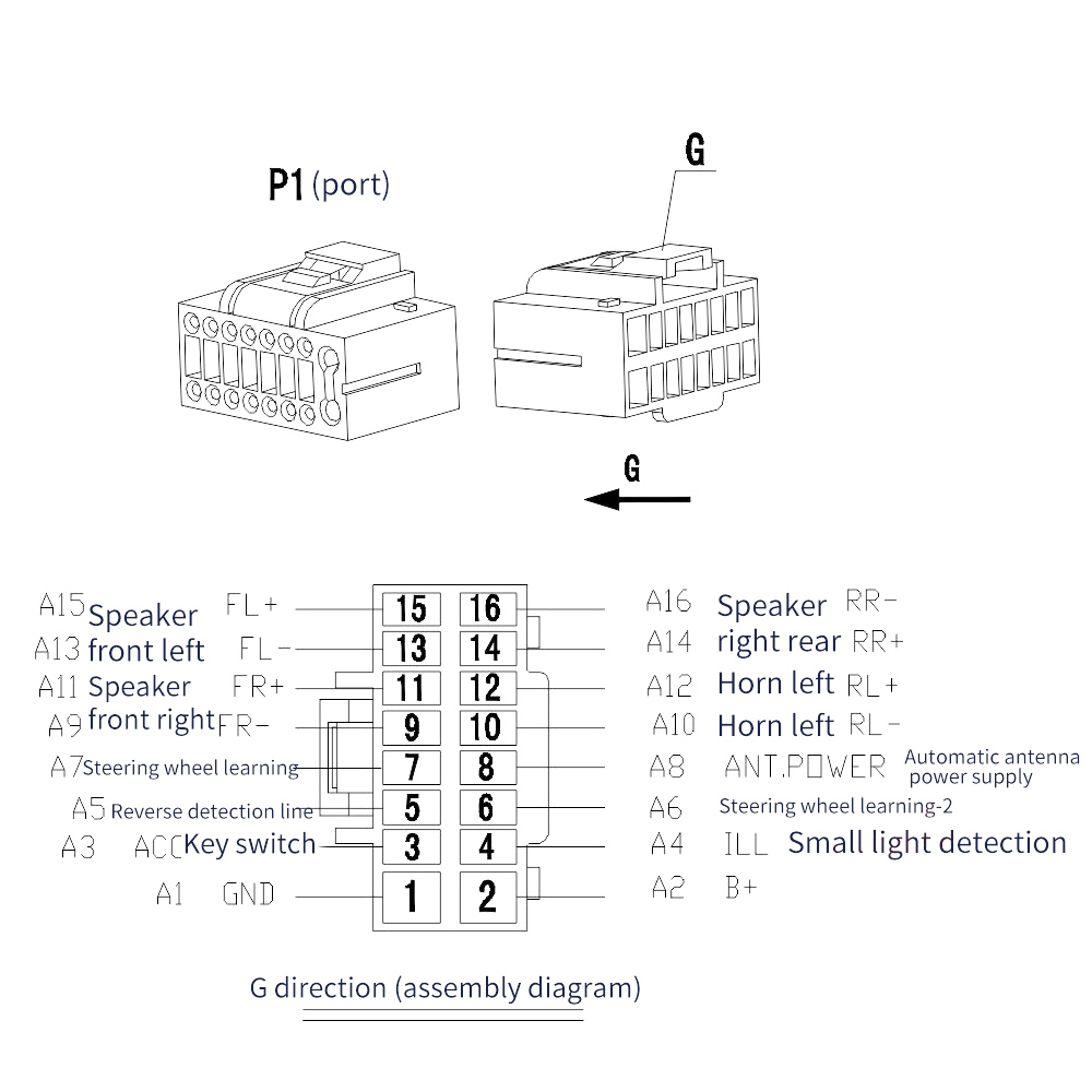 RCA 2 Din Car Android Radio Cable Power Connector Universal