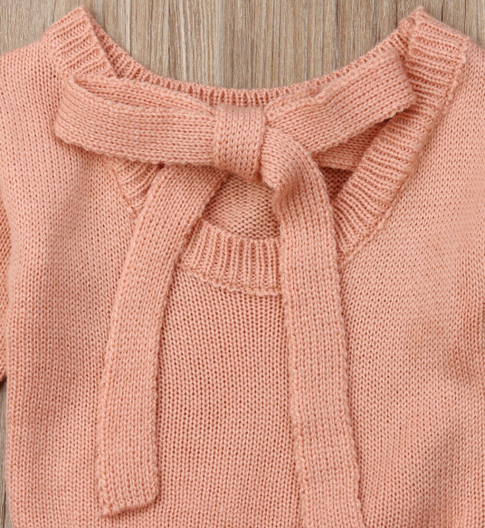 Maman et moi famille correspondant chandails vêtements mère fille rose solide nœud papillon pull pull pull hauts