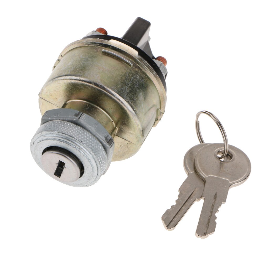 Universal Car Auto Ignition Key Starter Switch Lock Cylinder 2 Position W/ 2 Key