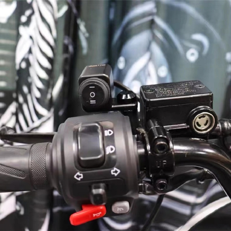12V Motorbike Handlebar Headlight Button Switch Aluminum Alloy On/Off Fog Spot Light Switch Left/Right Metal Switch