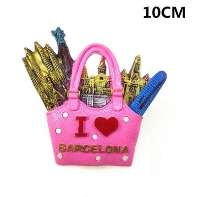 Imanes turísticos para nevera de España y Barcelona, artículos de decoración de recuerdo, Colección magnética artesanal,: aes21090011