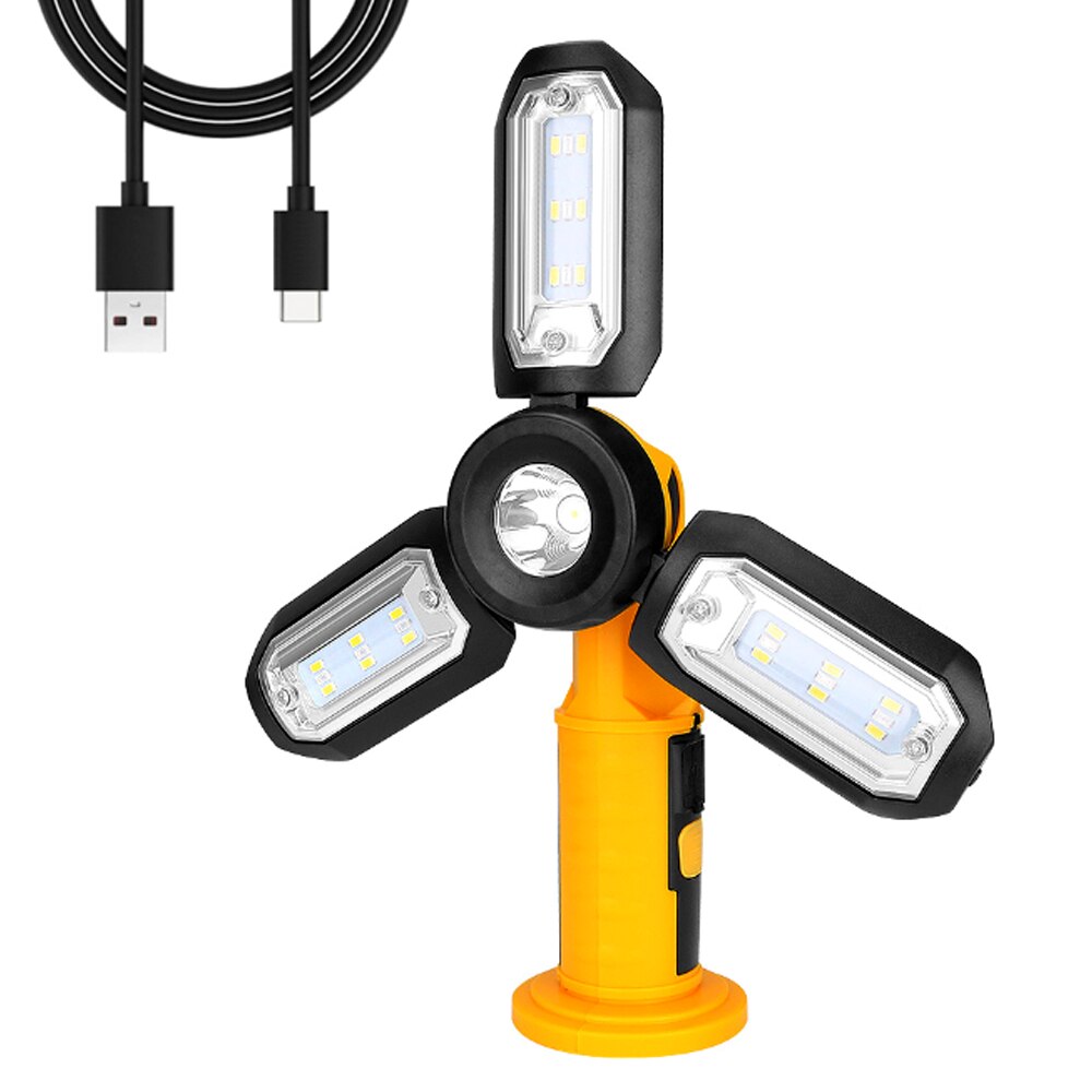USB rechargeable led work light 3 kinds of deformation lighting, outdoor camping adventure night fishing repair emergency light