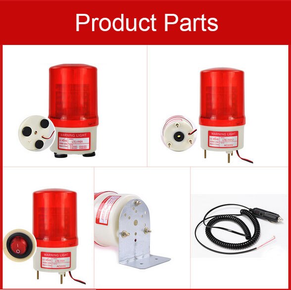 Rotating Warning Light LED Alarm Light Acousto-optic Alarm Box Flashing Light Traffic Light Solar Waring Light Colorful Light