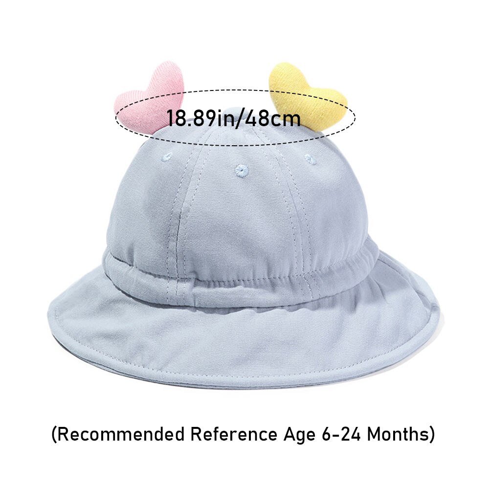 Sombrero de sol con corazón de amor para bebé, gorro de Sol para bebé de 6 a 24 meses, protección UV para primavera y verano, gorra de playa portátil