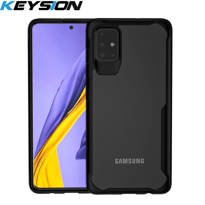 KEYSION Shockproof Case for Samsung Galaxy A51 A71 A70S A50 A30S A20S A10S Transparent Phone Cover for Samsung S10 Note 10 Plus