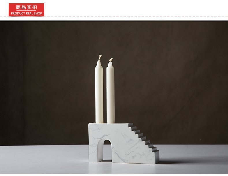 Arte moderno soporte para velas de cerámica blanco nórdico portavelas vela centro de mesa nupcial decoración del hogar Ideas de