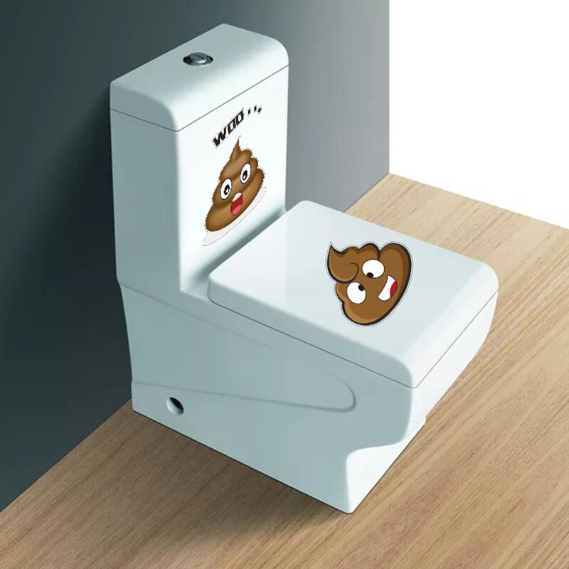 Cute Funny Poop Silhouette Toilet Stool Sticker For Bathroom Toilet Decor Removable Waterproof Wallpaper Wall Decals Home Decor