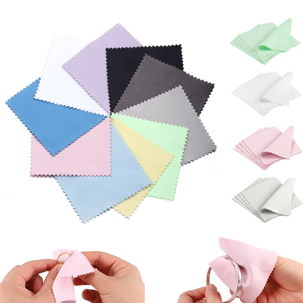 10-50 Stuks Sieraden Schoonmaakdoekje Polijsten Doek Voor Sterling Zilver Goud Platina Kleine Polish Doek Voor Sieraden Schoon en Glanzend
