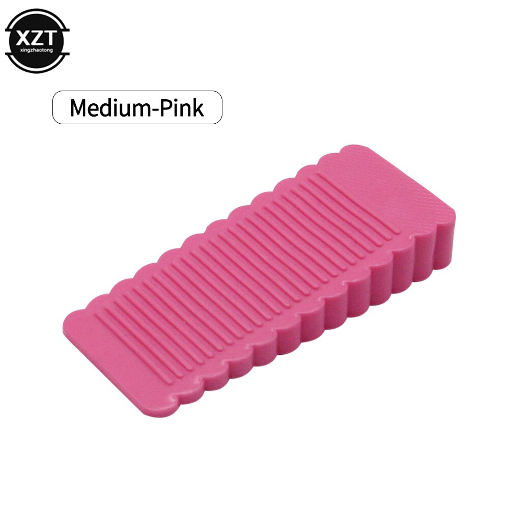 Trapezium Silicone Rubber Deur Stop Stoppers Deur Blok Kinderen Anti-Map Hand Hotel Veiligheid Deur Kaart Opknoping Deur Stop: Roze