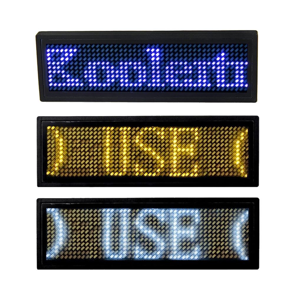 Programmable LED Digital Scrolling Message Name Tag Id Badge(11x44 Pixels)