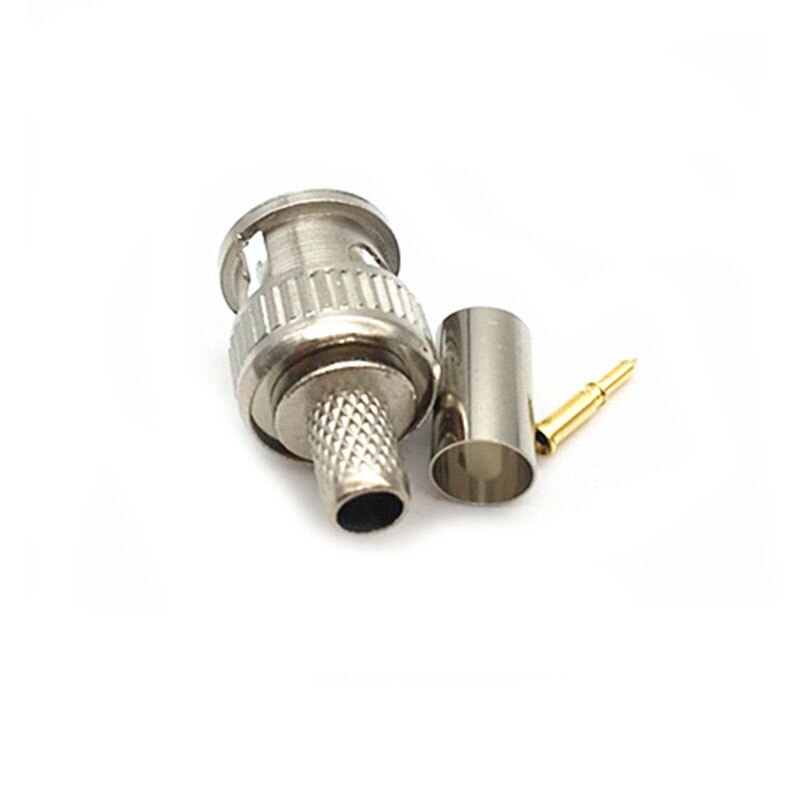 10Pcs 20pcs 50pcs 100pcs Crimp On BNC Male RG59 Coax Coaxial Connector Adapter Bnc Connector BNC Male 3-Piece Crimp