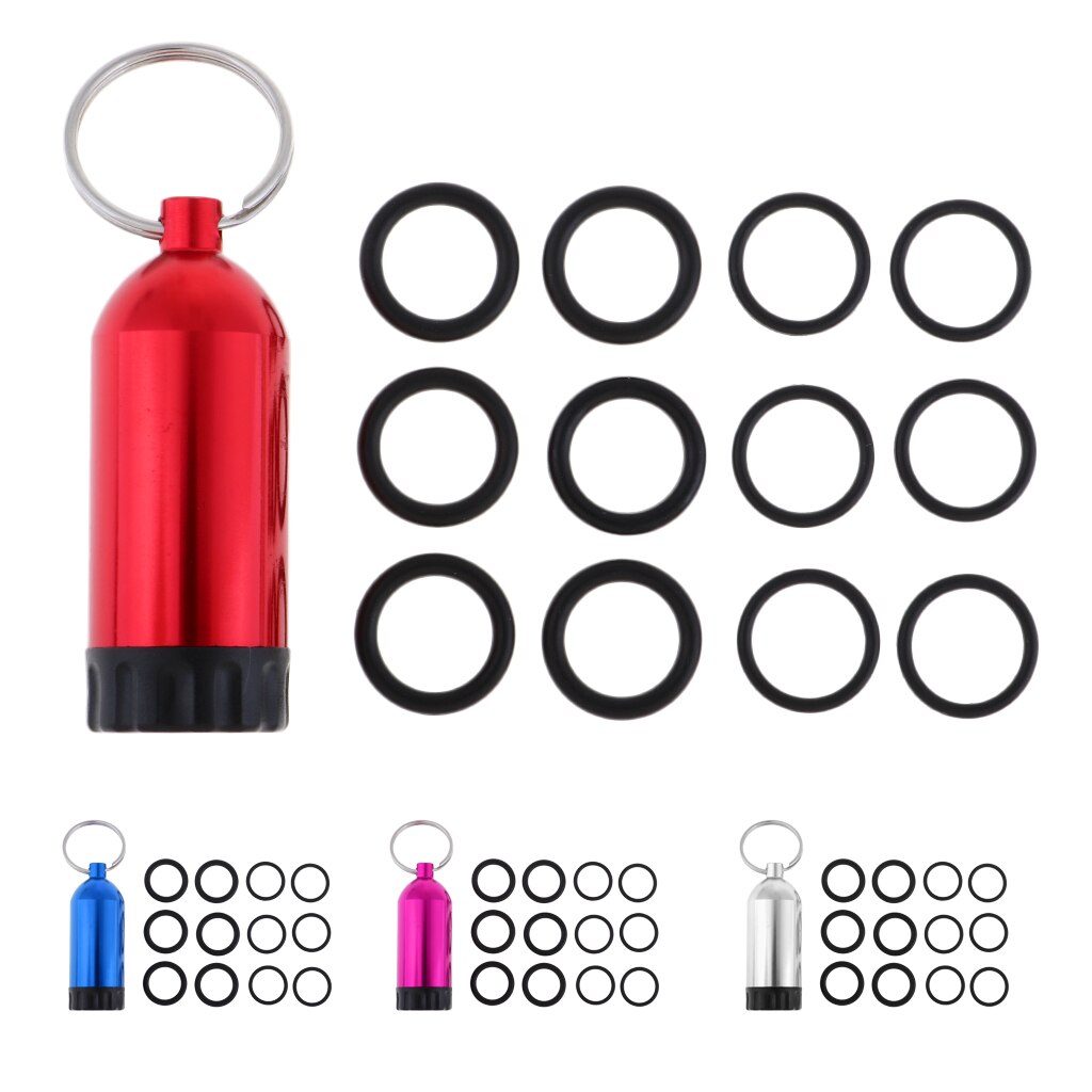 4 sæt udskiftningsdykning mini tank nøglering med messing pick og 12 o- ringe