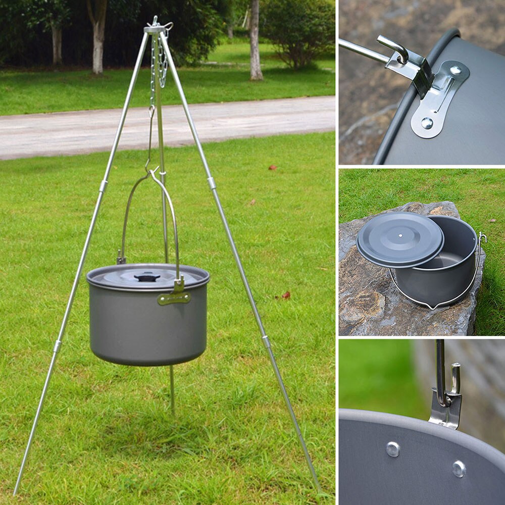 4,2 L Camping Hängen Topf Ultraleicht draussen Einzigen Topf Aluminium legierung Camping Ausrügestochen Werkzeuge Picknick Wandern Kochgeschirr Utensilien