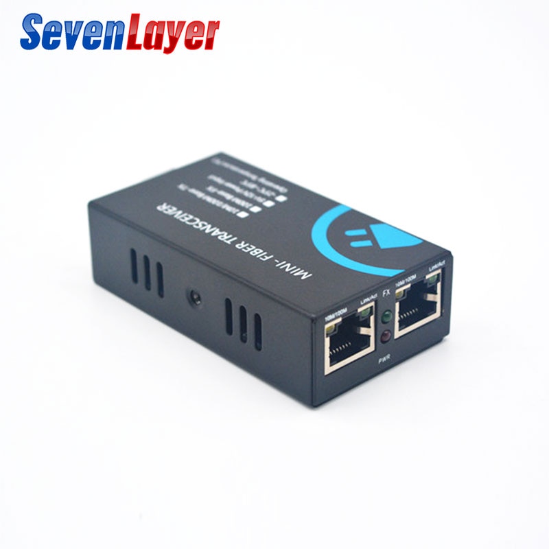 Media Converter 2 RJ45 1 SC 10/100M Fast Ethernet Switch Converter 20KM Ethernet mini Fiber Optical Single Mode fiber Port