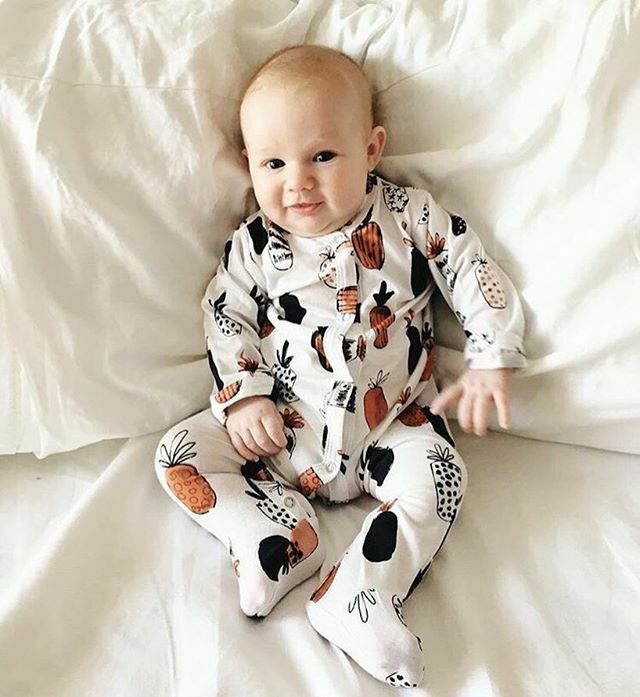 Lange Mouwen Baby Baby Meisjes Footies Kleren Katoen Leuke Gedrukt Peuter Kleine Baby Playsuit + Hoofdbanden 2 Stuks Outfits Kleding
