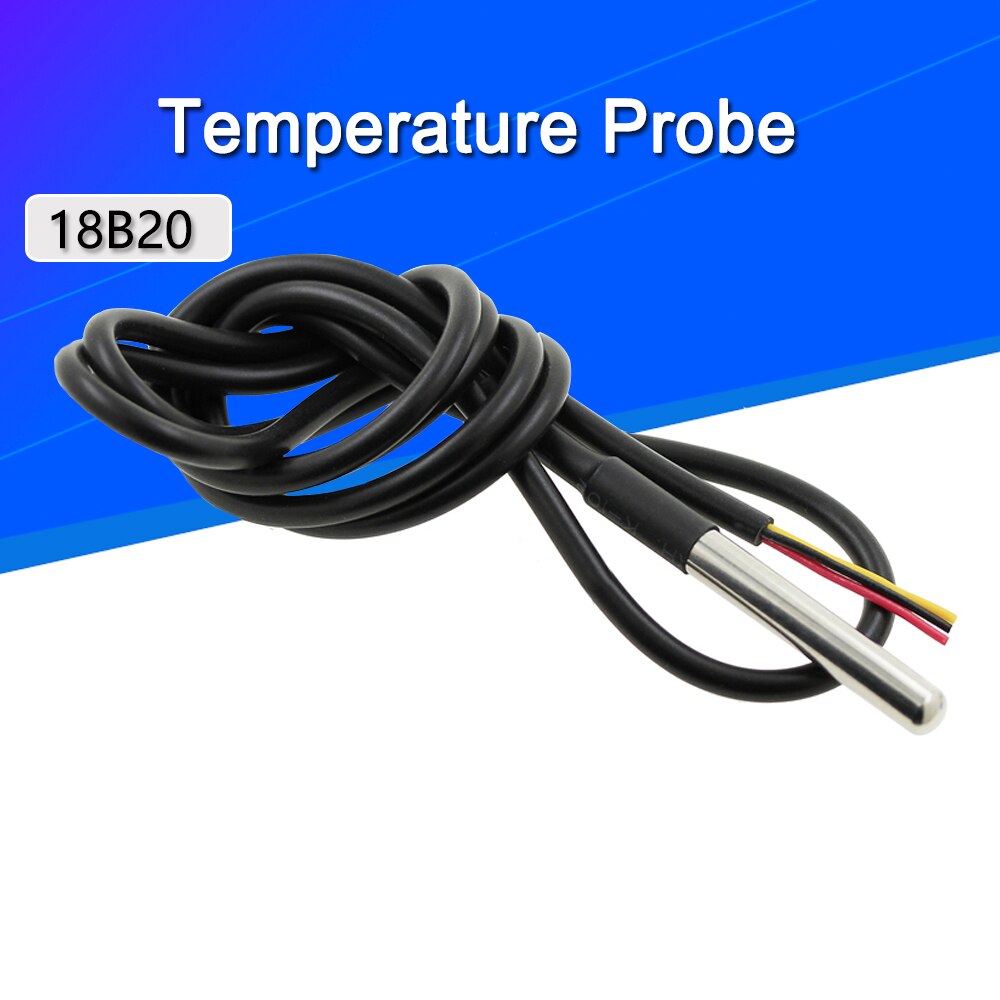 For Arduino DS1820 Stainless steel package Waterproof DS18b20 temperature probe temperature sensor 18B20
