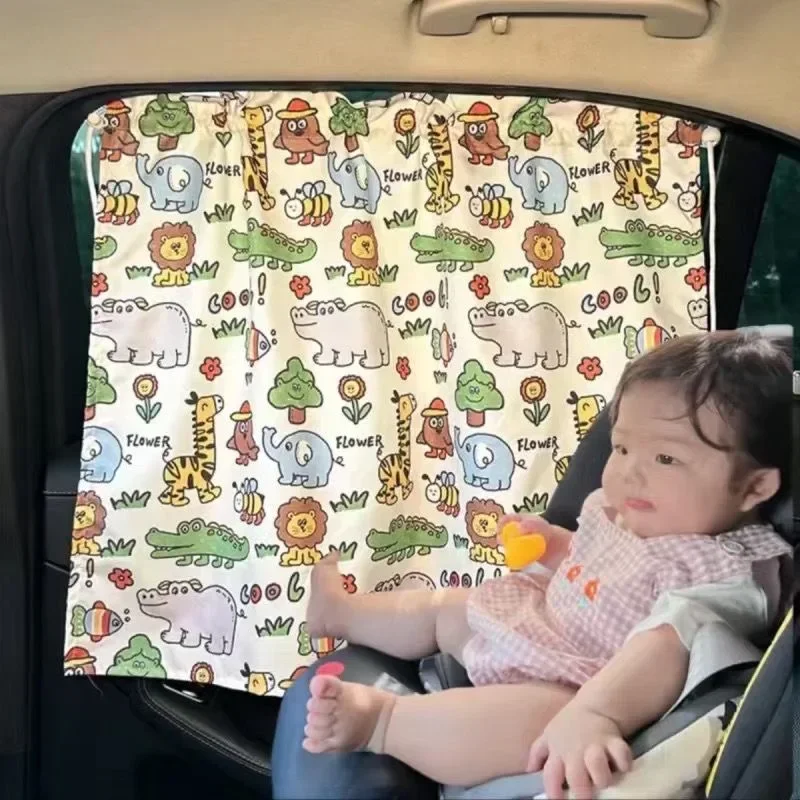 Parasoles para ventana lateral de coche, malla magnética Universal, cortinas protectoras de privacidad, protección UV contra el calor de doble capa, parasol para el lado trasero: Verde