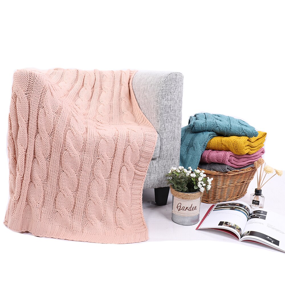Battilo Cable Knit Throw Blanket, Acrylic Soft Cozy Snuggle TV Blanket, All Seasons Suitable for Adults and Kids, 50"x60"