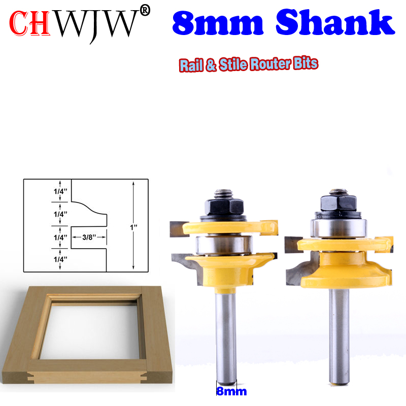 1-3 stks 8mm Schacht Rail &amp; Stile Frezen-Matched Standaard Ogief deur mes Houtbewerking cutter tenon Cutter voor Houtbewerking Gereedschap
