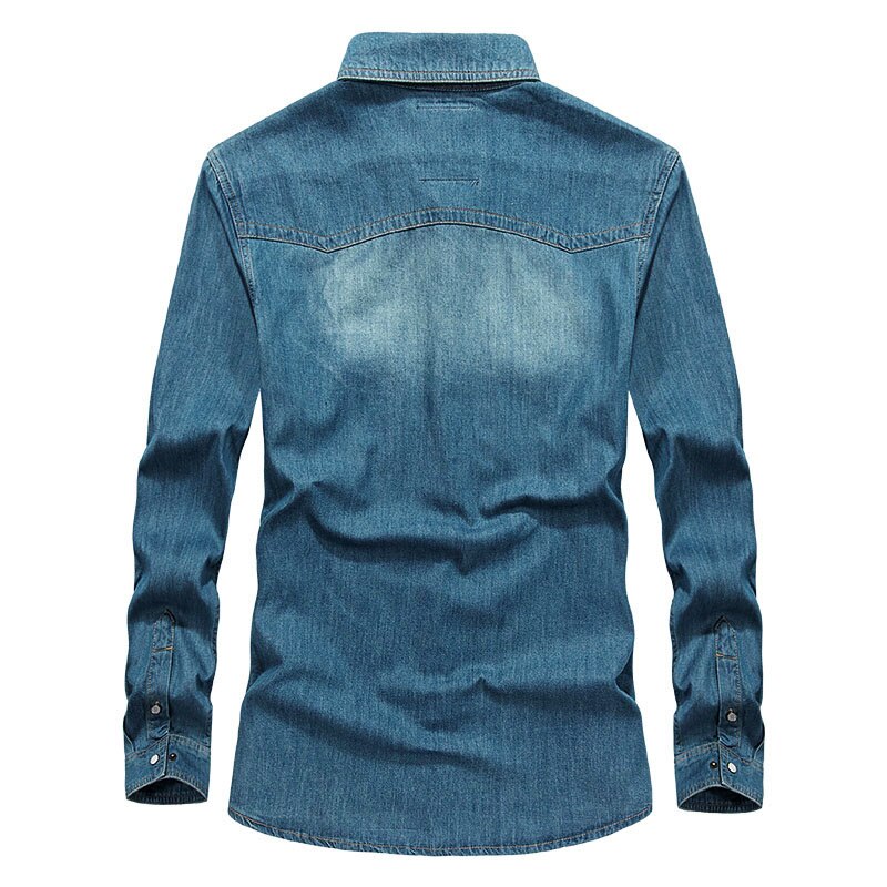 Grande taille 4XL décontracté Denim chemise hommes à manches longues vêtements pour hommes printemps automne jean chemises pour homme
