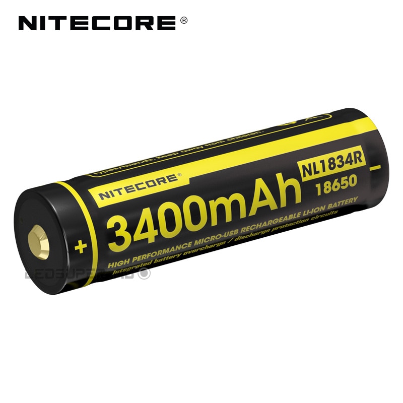 Nitecore NL1834R 3400mAh Micro-USB 18650 Li-Ion Oplaadbare Batterij met Poort Opladen
