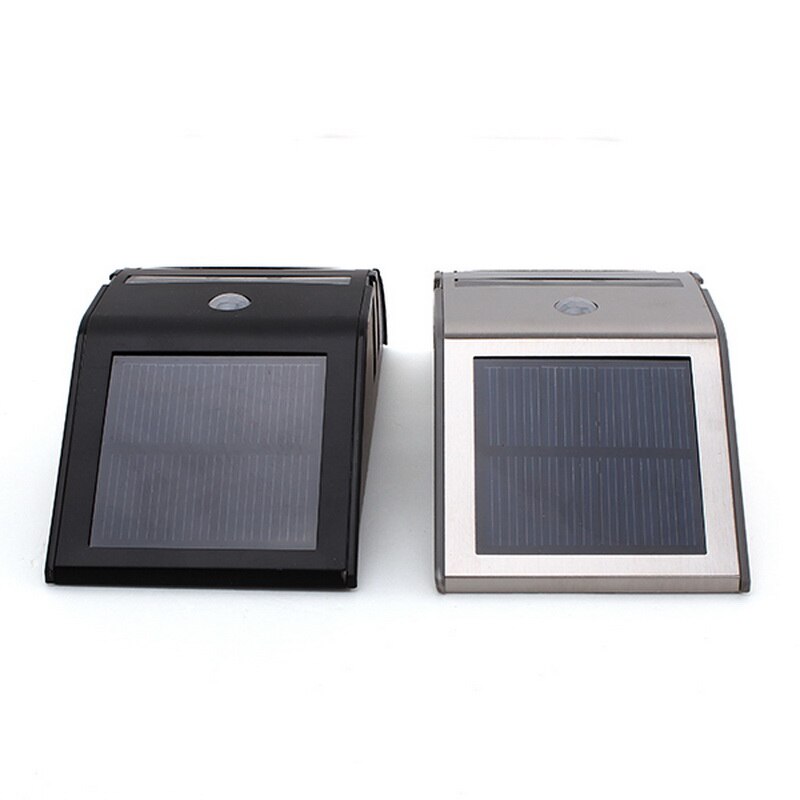 Stainless Steel Outdoor Solar Sensor LED Light PIR Motion Sensor solar lamp Detection Range With Dusk - Dawn Dark Security light