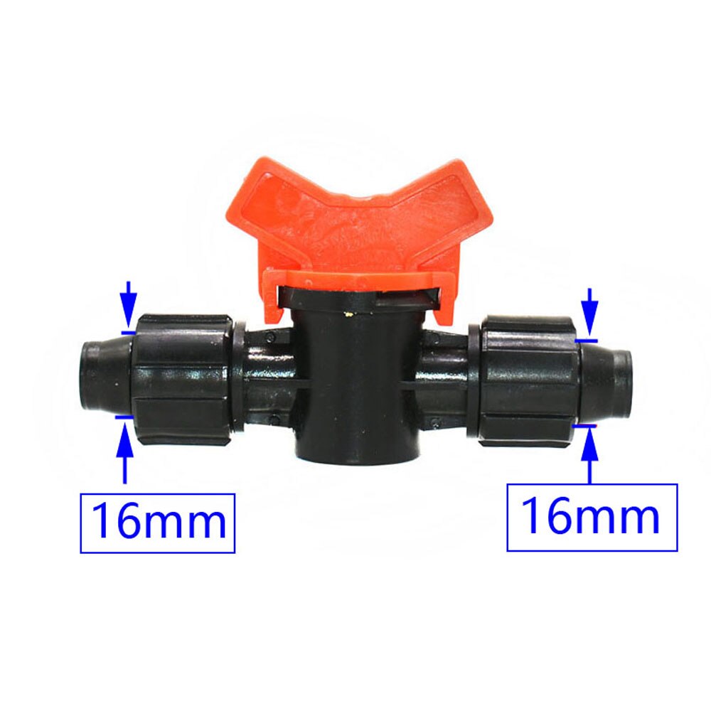 16mm Irrigation Drip Tape Connector Valve Garden Tap 1/2 Inch Thread to 16mm Drip Belt Repair Water Flow Control Valve: Silver
