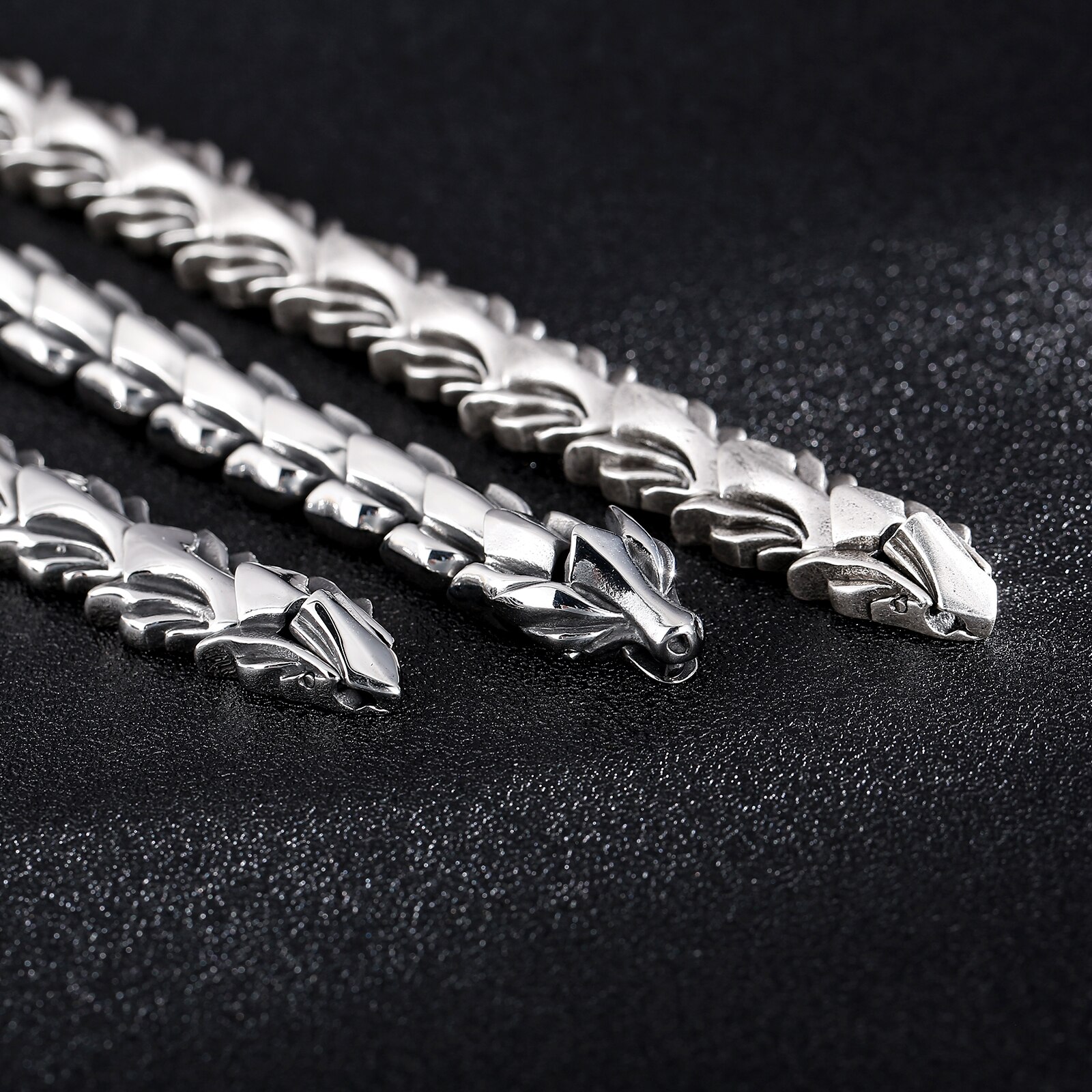 HaoYi – Bracelet Vintage en acier inoxydable pour hommes, chaîne à maillons, accessoires de bijouterie Fine, à la