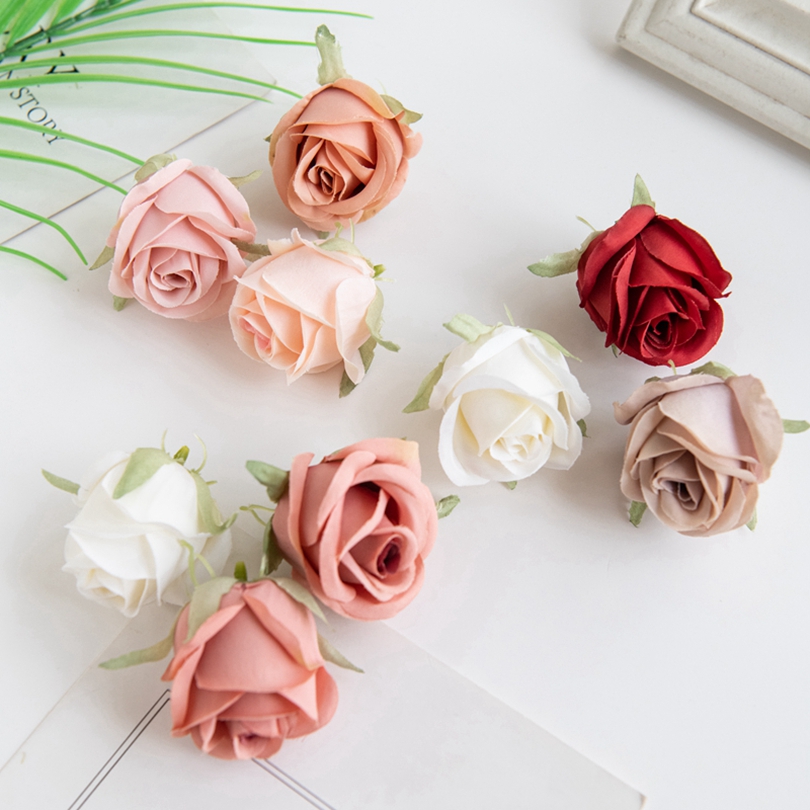 Günstige Rosenkopf-Kunstblumen aus Seide für Zuhause, Hochzeit, Bogen, Bastelbedarf, Dekoration, DIY, Weihnachtskranz, Zubehör, Sammelalbum
