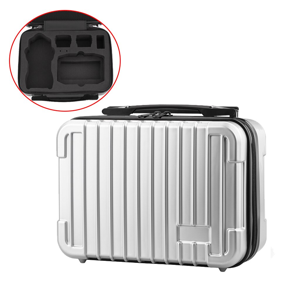 Til dji mavic air 2 hård skal bærbar rejsetaske til mavic air 2 drone tilbehør vandtæt stødsikker opbevaringstaske: Sølv sag sort