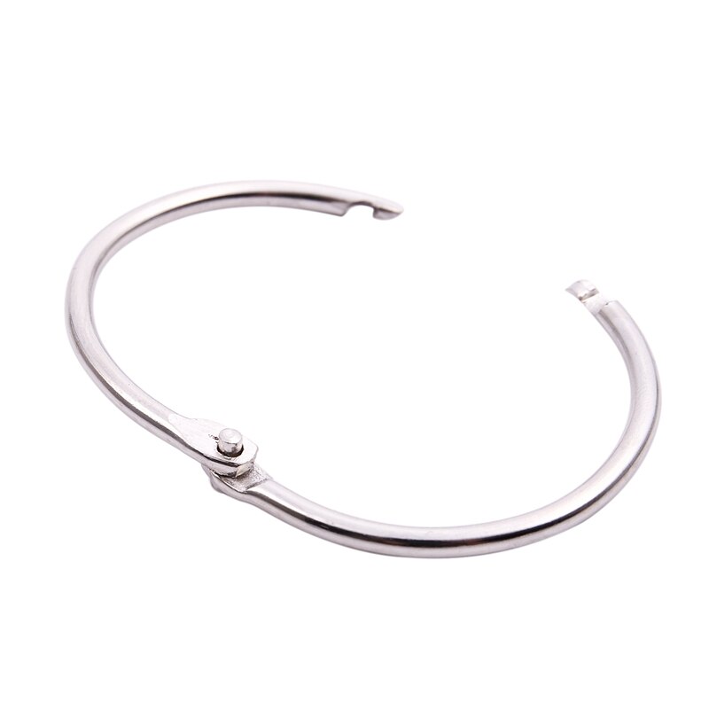 20 piezas papelería grapa metálica Carpeta de libros hoja suelta Snap llaveros de anillos