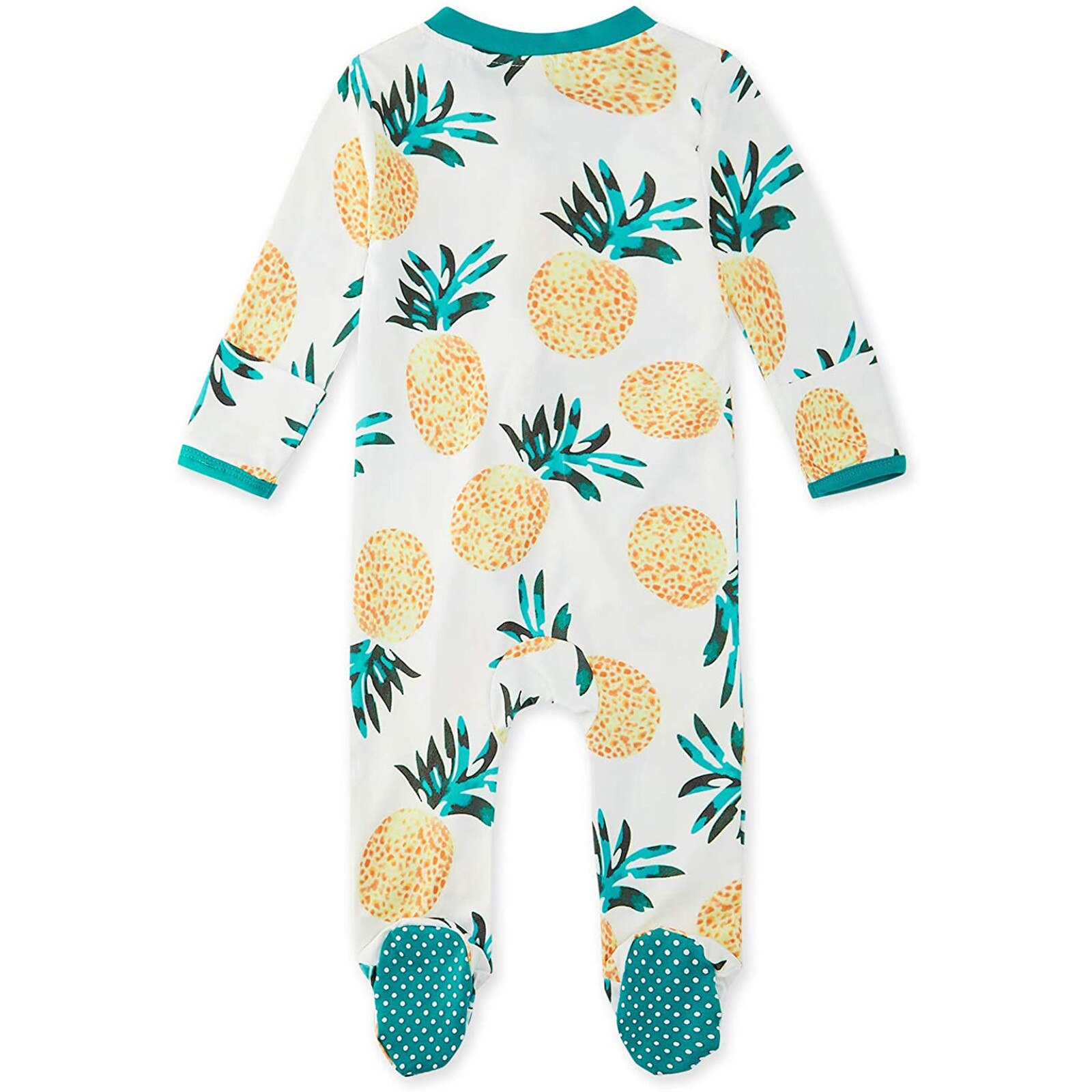 -né vêtements enfants vêtements de nuit combinaison barboteuse infantile bébé garçons filles ananas imprimer pyjama dormeur pieds fermeture éclair barboteuse combinaison