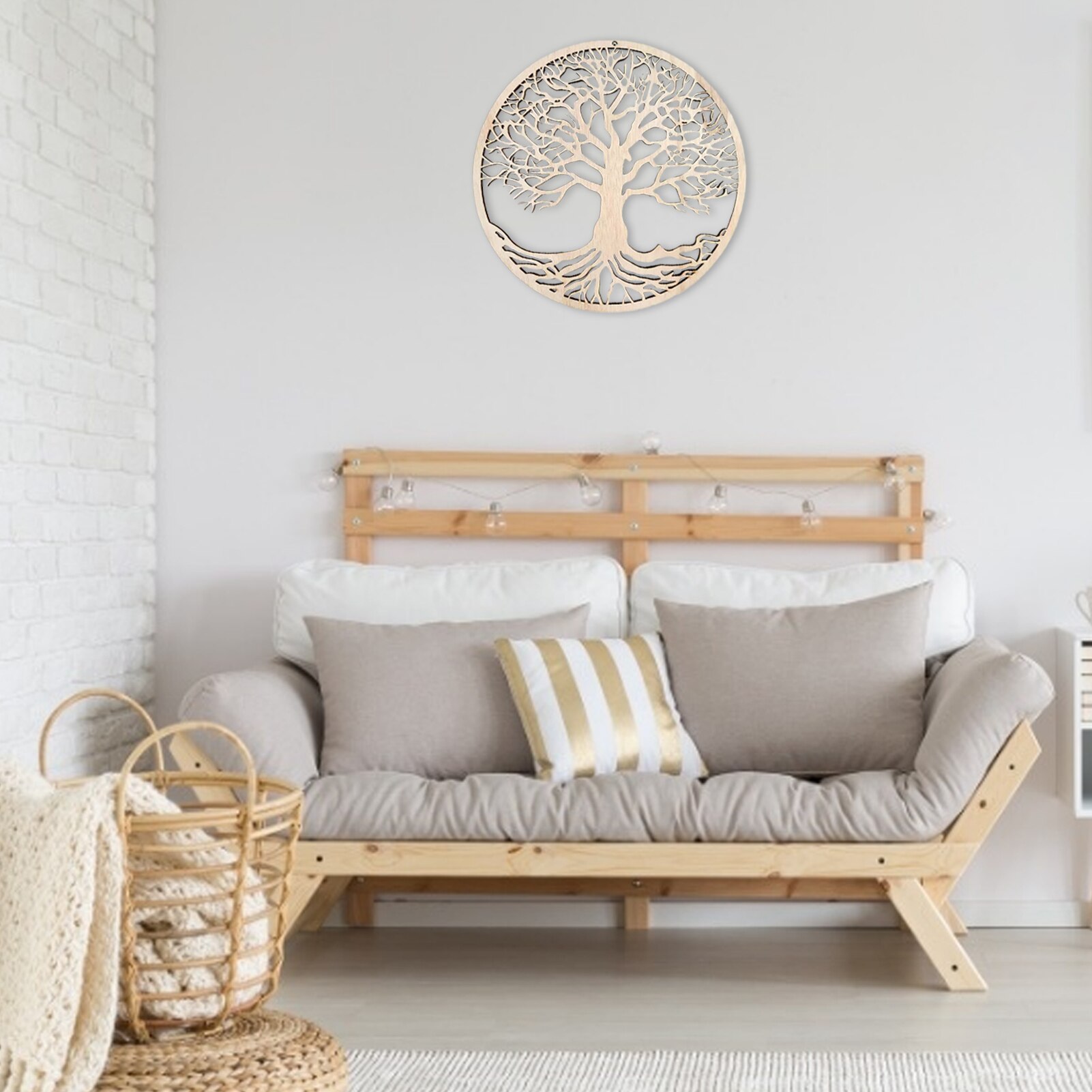 Tree Of Life Wall Decor Art Craft Making Sacred Geometry Ornament Wooden Hanging Artwork Round Wallpapers Home Decoration