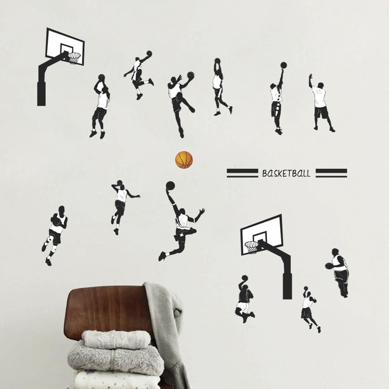 Creatieve Basketbal Sport Dunk Muursticker Slaapkamer Woonkamer Decoratie Muurschildering Home Decor Stickers Poster Decals Behang